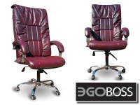 Офисное массажное кресло EGO BOSS EG1001 Maroon в комплектации ELITE натуральная кожа - магазин СпортДоставка. Спортивные товары интернет магазин в Рязани 
